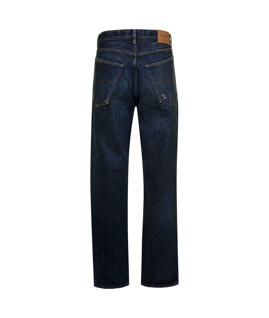 デニム・ジーパン BALENCIAGA BLUE GREY COTTON DENIM JEANS Balenciaga Back Logo Patch Cotton Jeans Blue Men's - FW22 - US