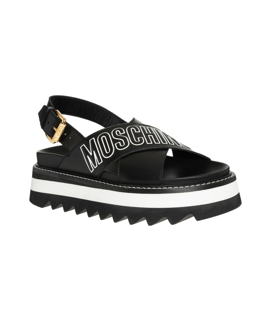 Moschino Leather Sandals - Black