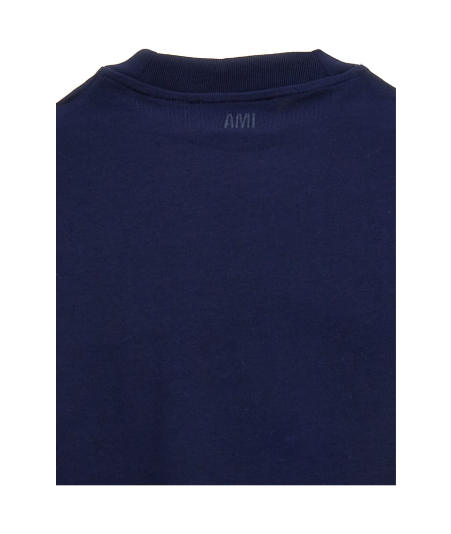 Ami Alexandre Mattiussi 'coeur Distinta' Cropped T-shirt - Blue
