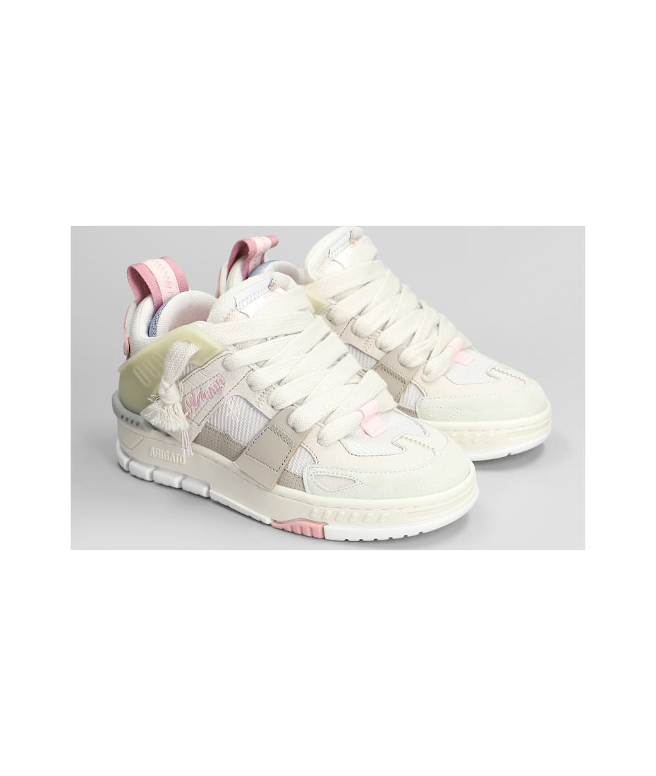 Area Patchwork Sneakers In Beige Suede And Fabric