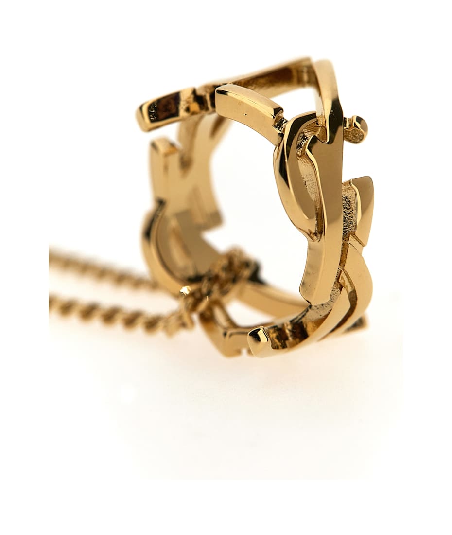 【関税&送料込】Saint Laurent Necklace Saint Laurent YSL Necklace in Gold | FWRD