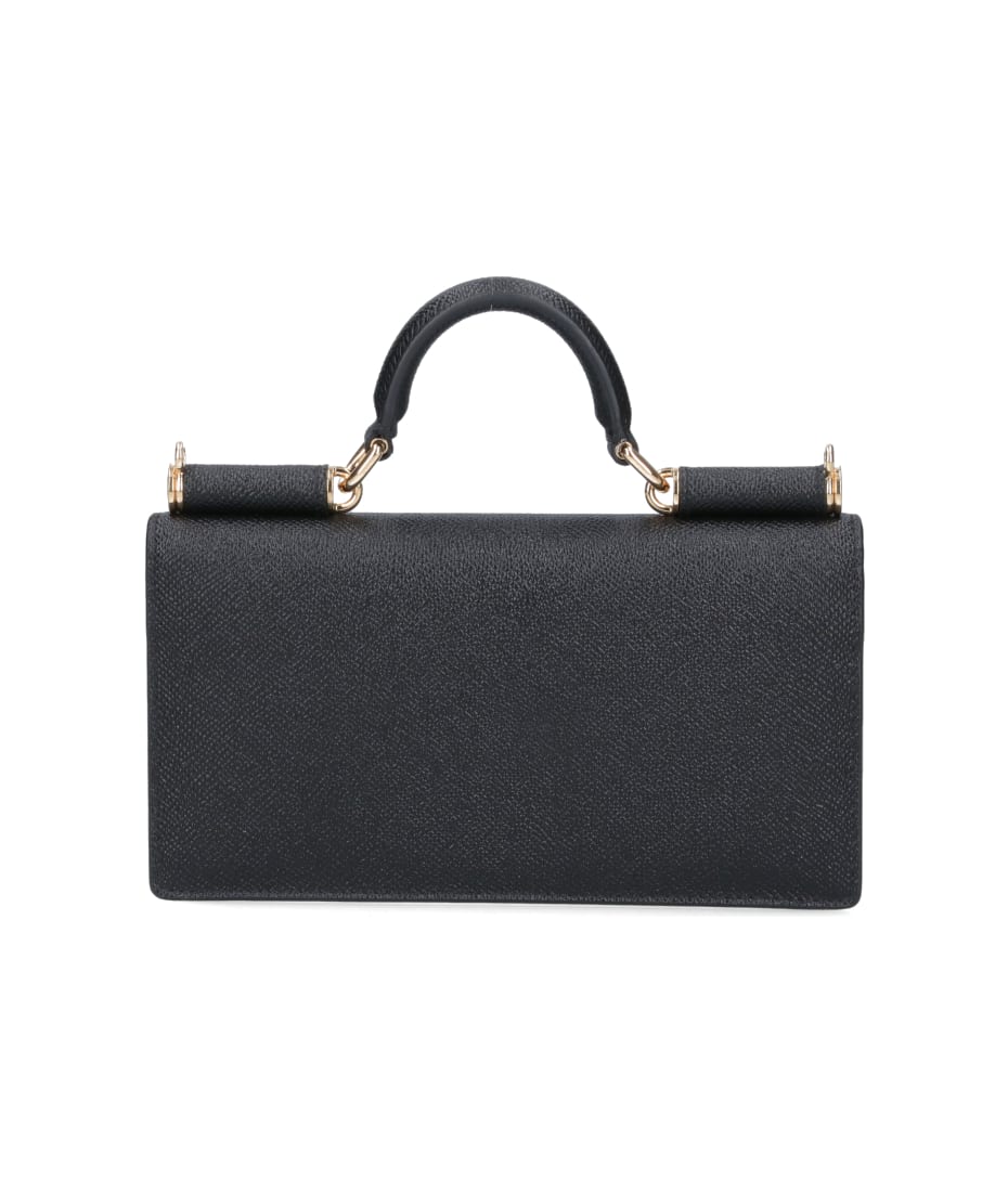 Dolce & Gabbana Foldover Top Clutch Bag - Black