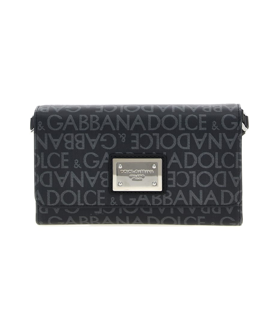 【送料&関税込】Dolce & Gabbana Coated Jacquard Crossbod Dolce & Gabbana Coated Jacquard Cross Body Bag | Black