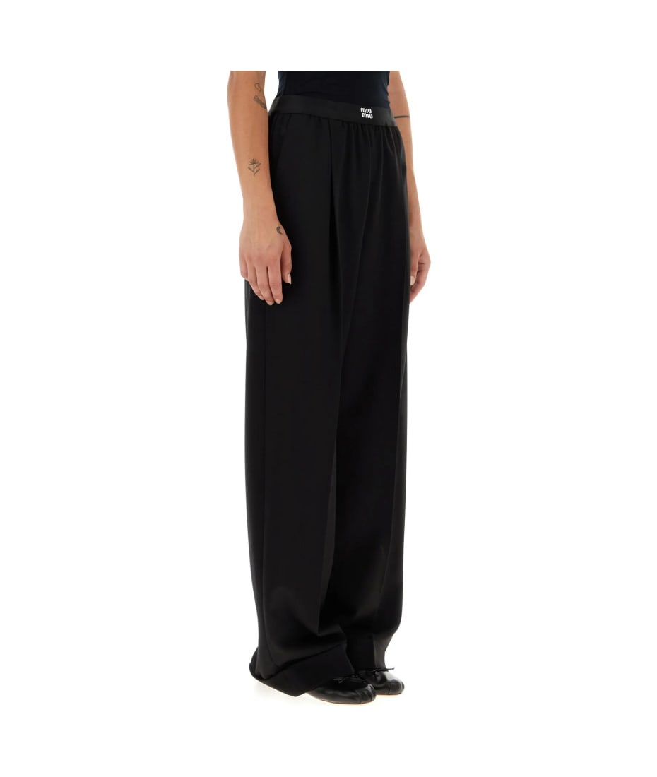 パンツ MIU MIU BLACK WOOL PANT MIU MIU - Women Wool Trousers – Atelier New York