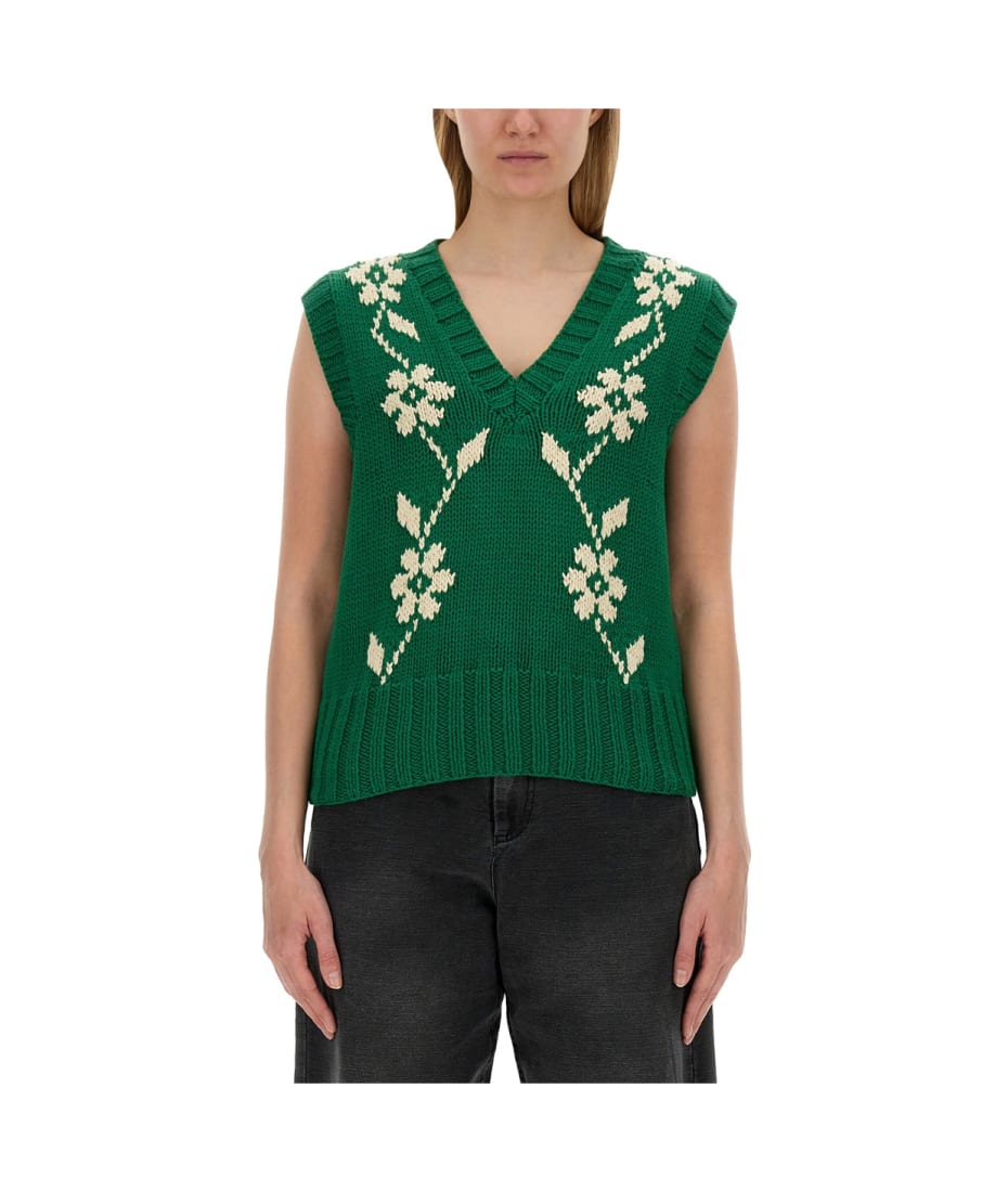 YMC Knitted Vest - GREEN