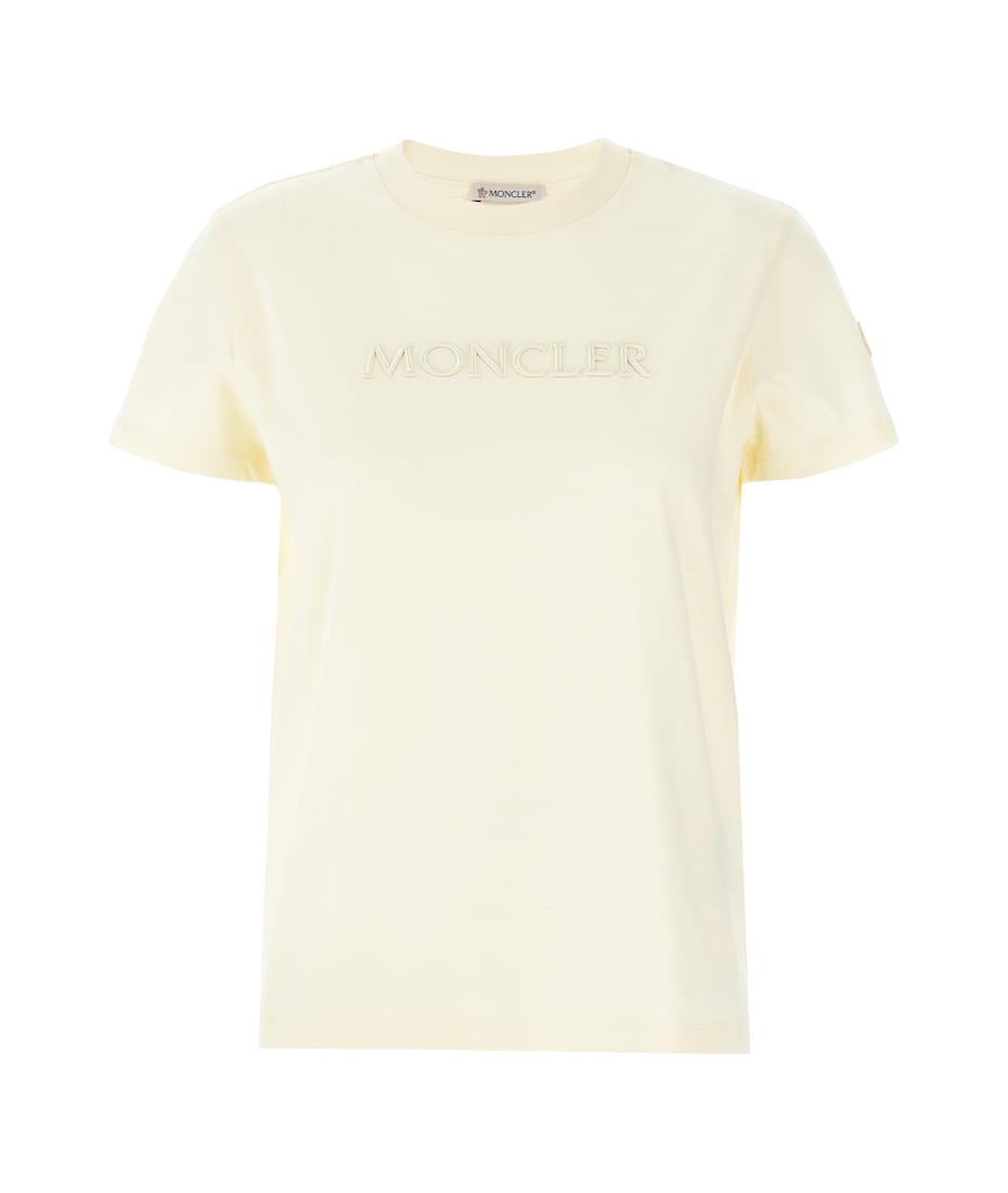 Tシャツ・カットソー MONCLER IVORY COTTON T-SHIRT Moncler Ivory Cotton T-shirt | italist
