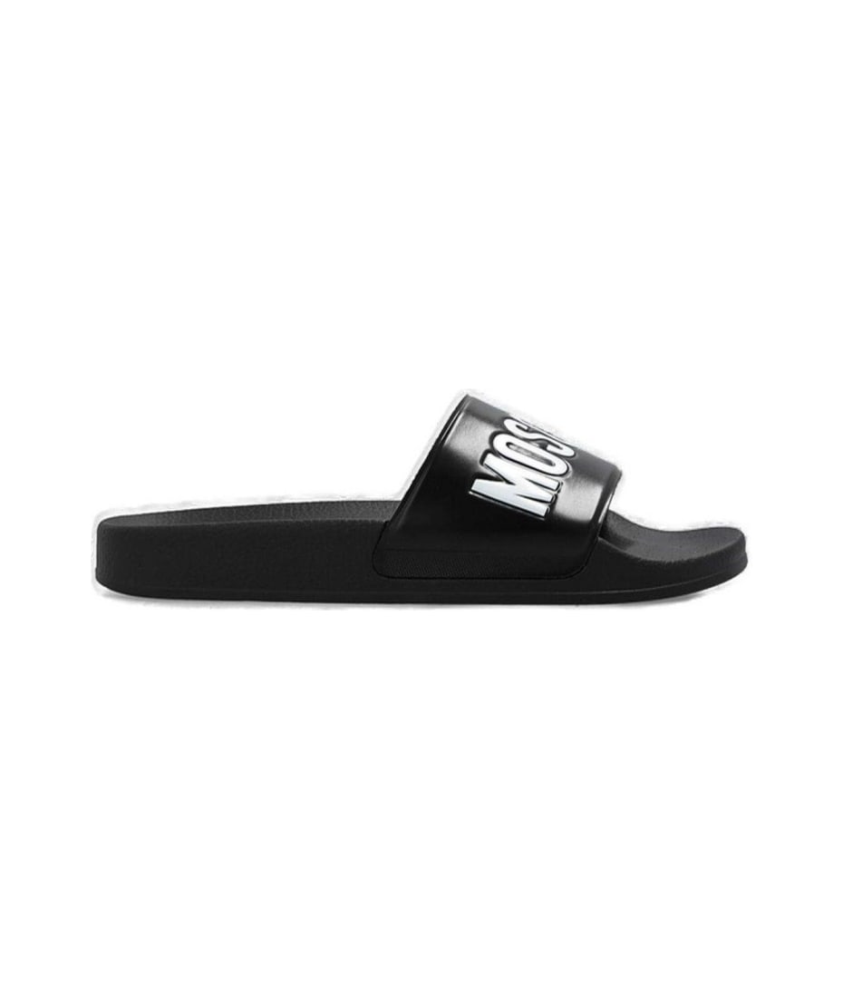 Moschino embossed logo online sandals