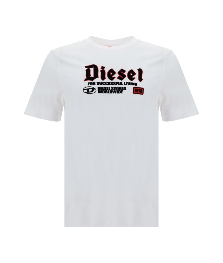 【DIESEL】T-Adjust-K17 Men's T-shirt with peephole logo | White | Diesel