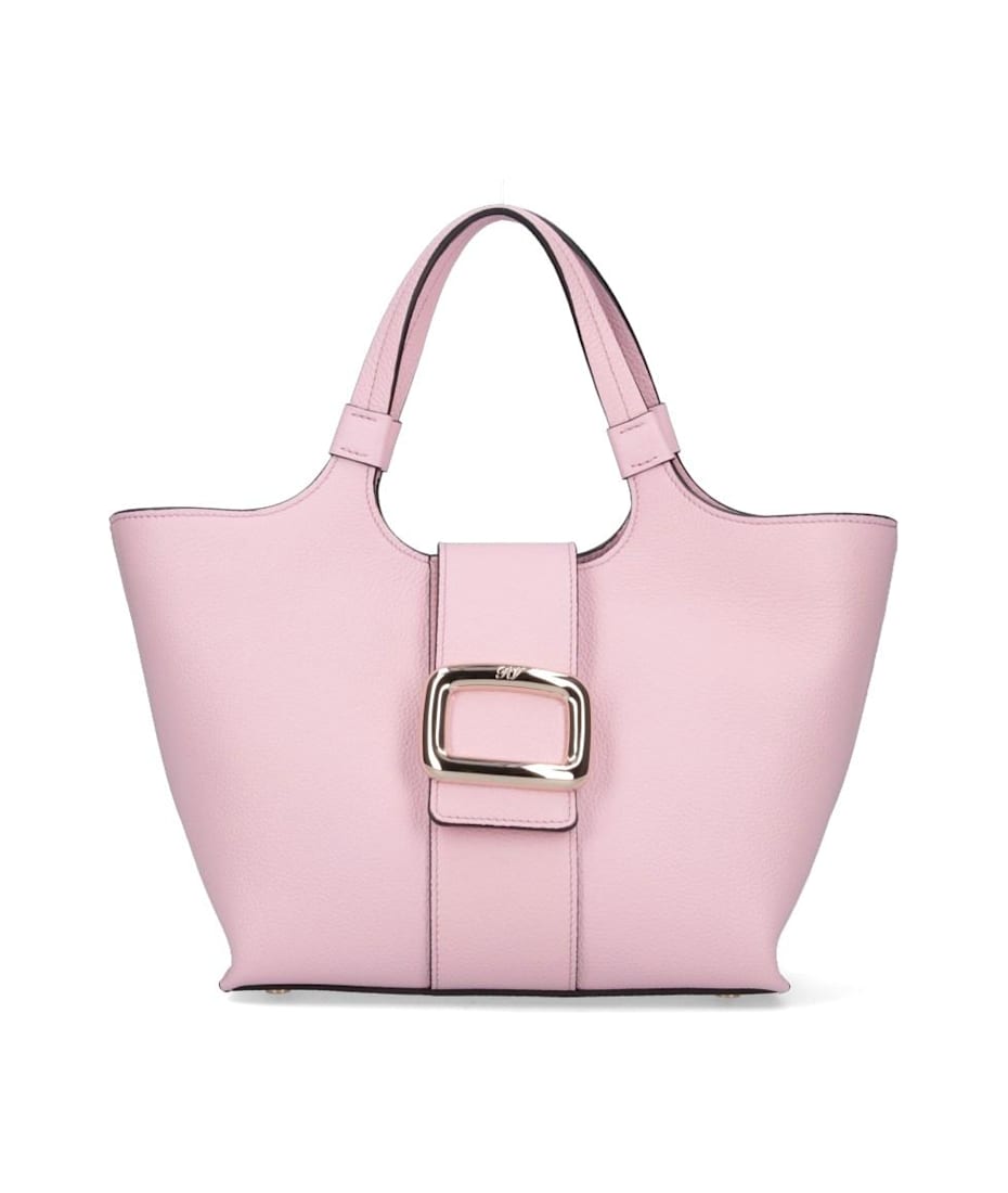 ROGER VIVIER VIV CHOC ミニバッグ Viv' Choc Mini Shopping Bag in leather Beige Woman