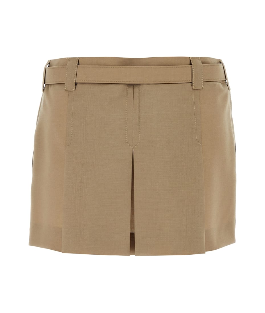 スカート MIU MIU Camel Mohair Blend Mini Skirt Miu Miu Camel Mohair Blend Mini Skirt | italist