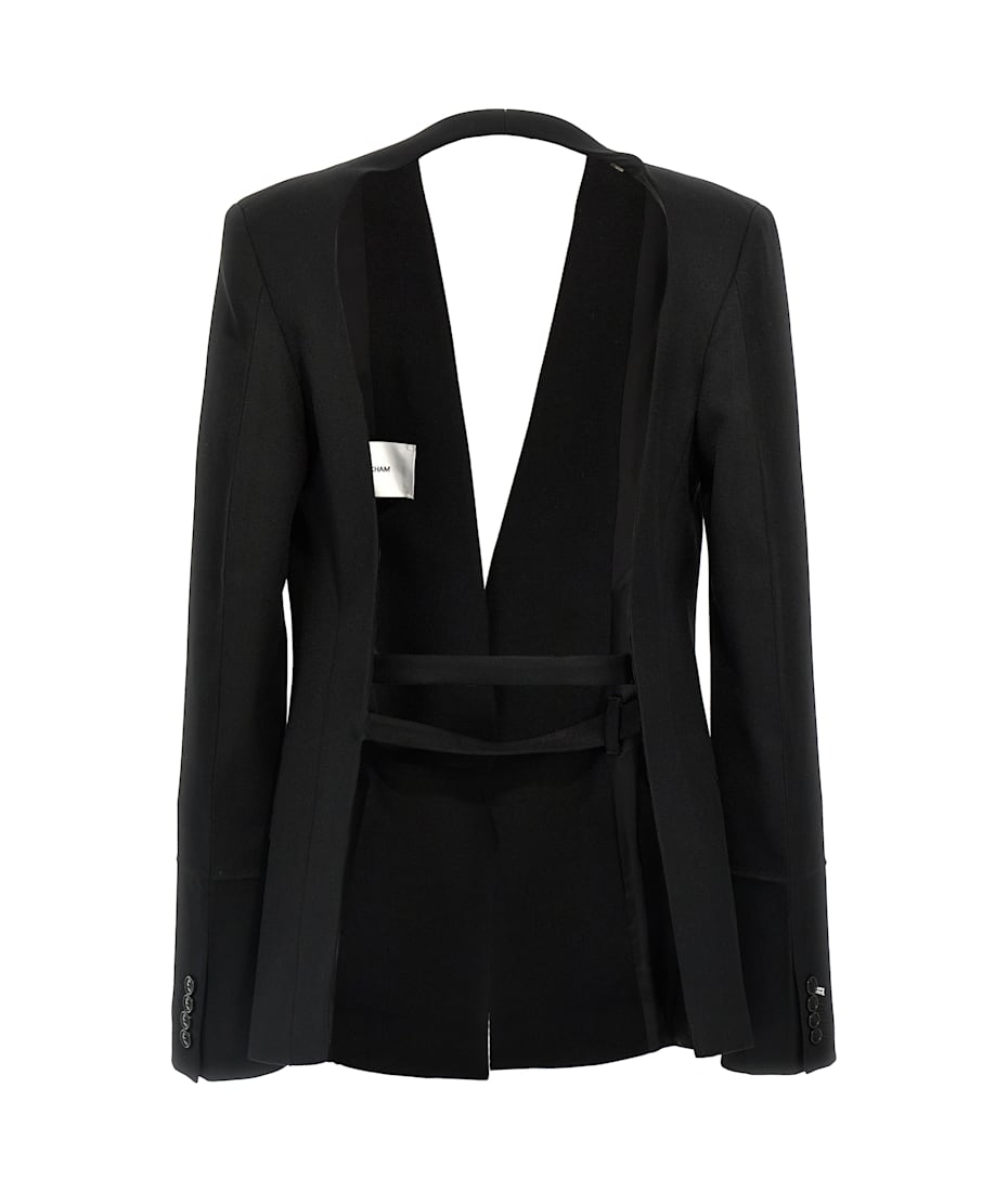 ジャケット Victoria Beckham 'Shrunken Collarless Open-Back' blazer Victoria Beckham 'shrunken Collarless Open-back' Blazer