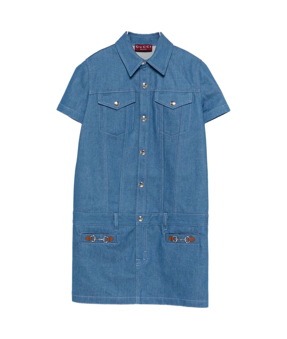 最終価格GUCCI デニムワンピース 美品 グッチ デニムワンピース レディース SIZE 38 (S) GUCCI 中古