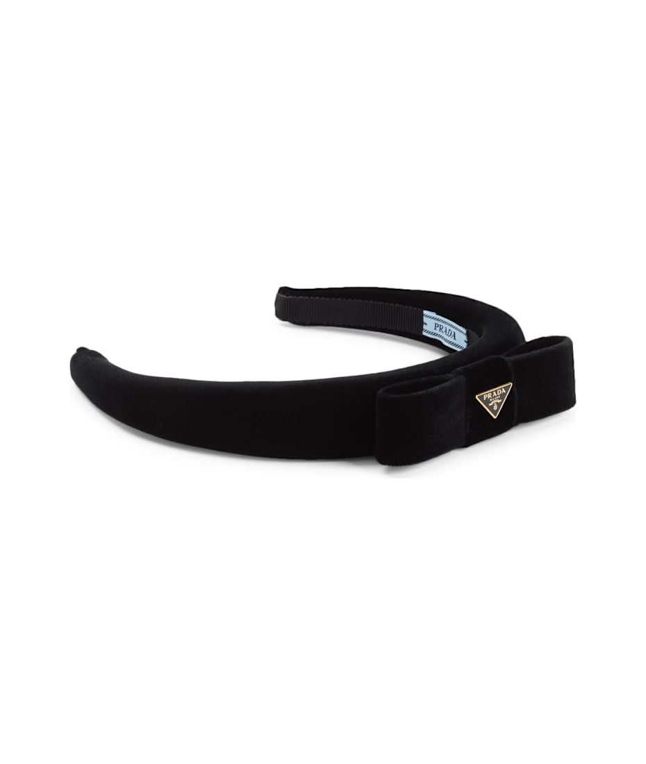 【PRADA】★送料★25SS ロゴ ディテール ベルベット ヘアバンド Prada Velvet Headband | italist
