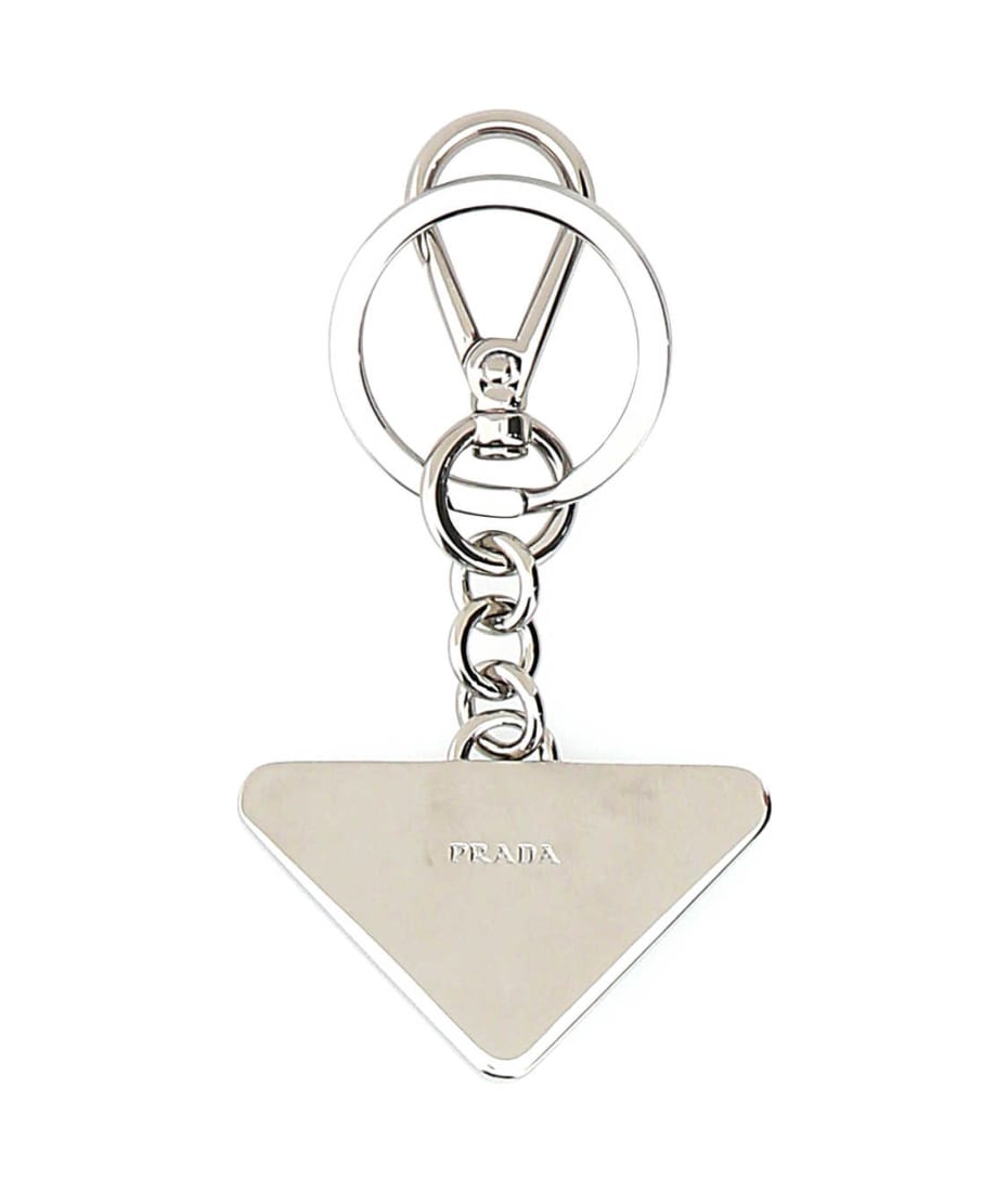 キーホルダー・キーリング PRADA Two-Tone l And Leather Key Ring PRADA Key Keyrings for Women for sale | eBay