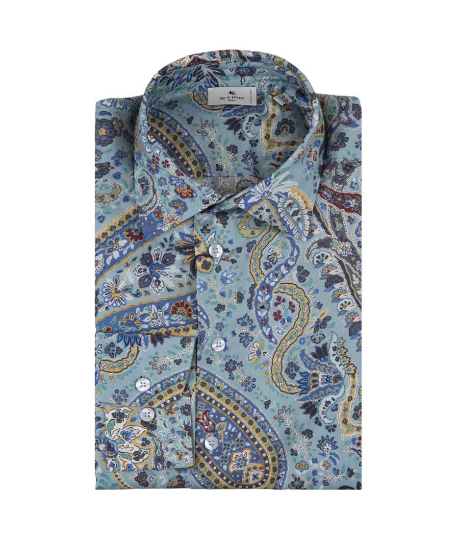 Etro Light Blue Shirt With Paisley Print | italist