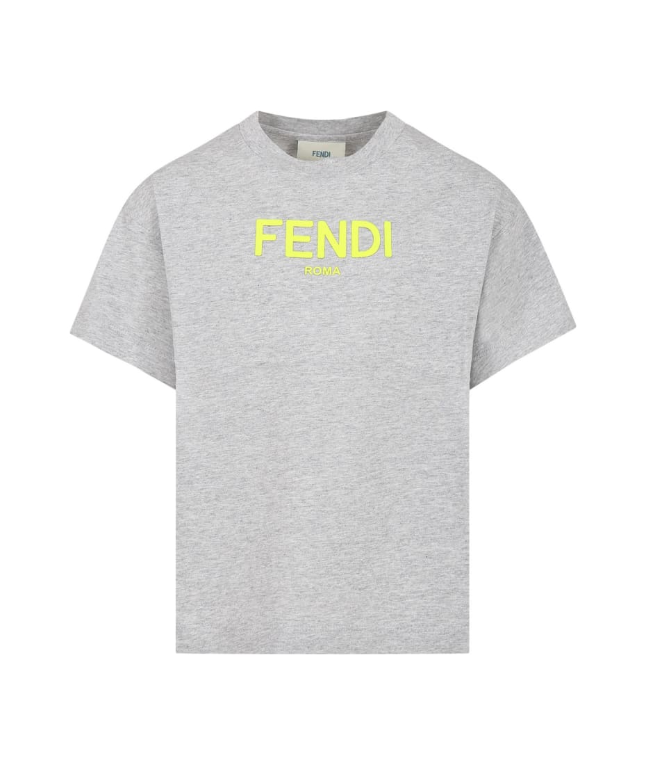 Fendi Grey T-shirt For Kids With Logo Tシャツ＆ポロシャツ 通販 ...