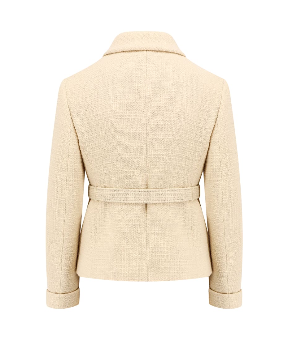 ジャケット VALENTINO Wool blazer with leather belt and v gold buckle Valentino Wool Blazer With Leather Belt And V Gold Buckle