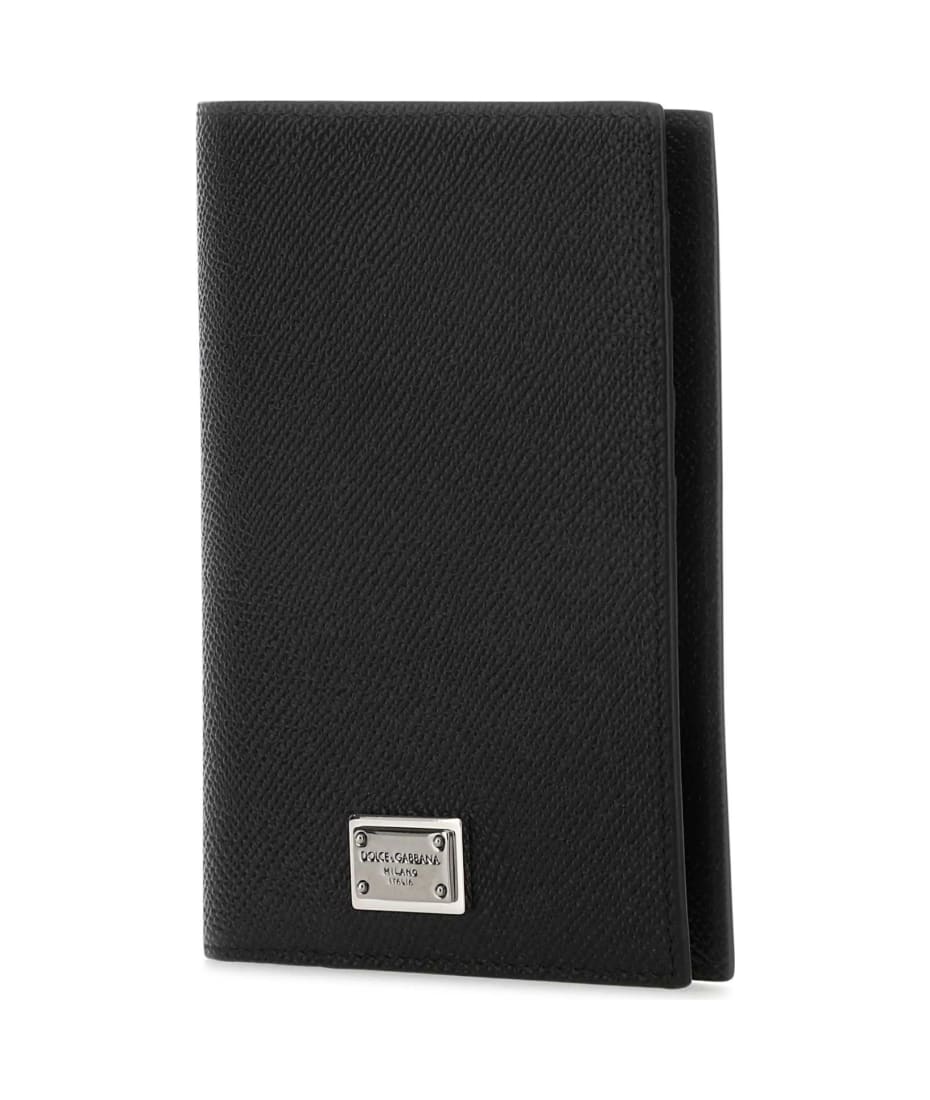 【送料&関税込】Dolce & Gabbana Passport Holder Dolce & Gabbana Black Leather Passport Holder | italist