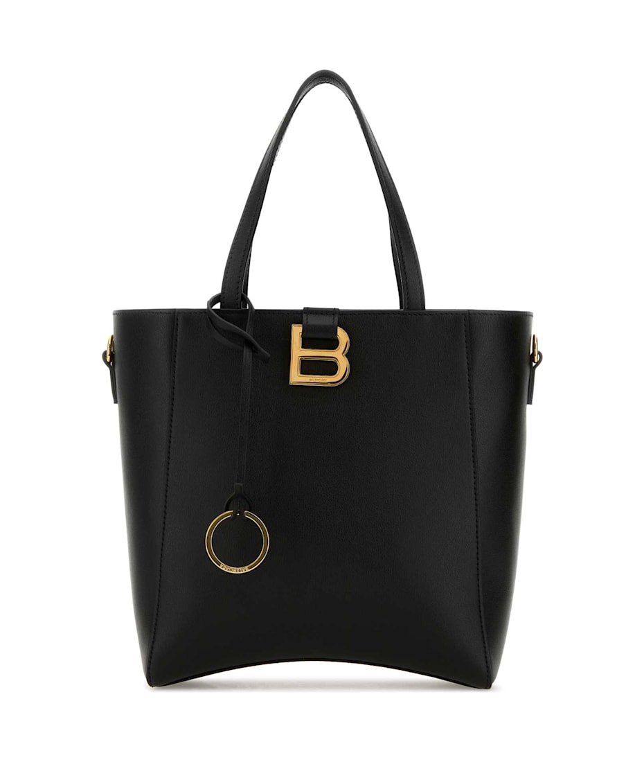Balenciaga Black Leather Small Hourglass Handbag | italist