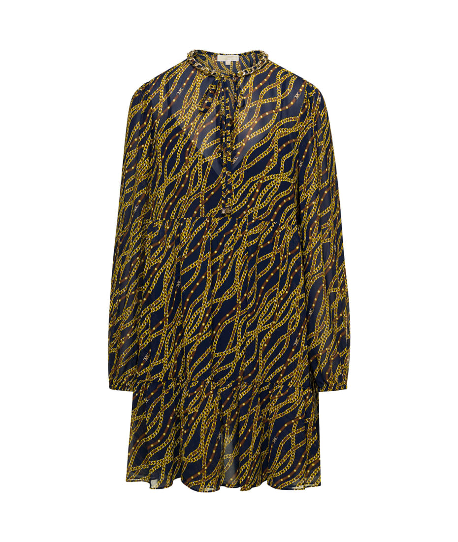 MICHAEL Michael Kors Mini-dress With All-over Chain Print And Chain Detail | italist, ALWAYS LIKE A SALE MICHAEL Michael Kors Mini-dress With All-over Chain Print And Chain Detail | italist, ALWAYS LIKE A SALE
