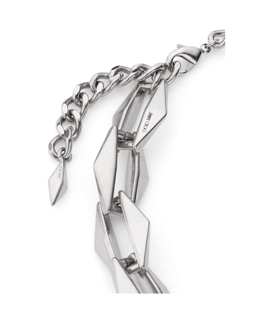 JIMMY CHOO 国内買付 Diamond チェーン Necklace Silver仕上げ Jimmy Choo 'diamond Chain' Necklace | italist