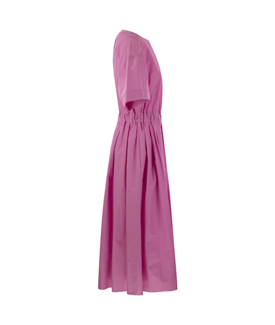 Peserico Cotton-blend Dress With Light Stitch - Fuchsia
