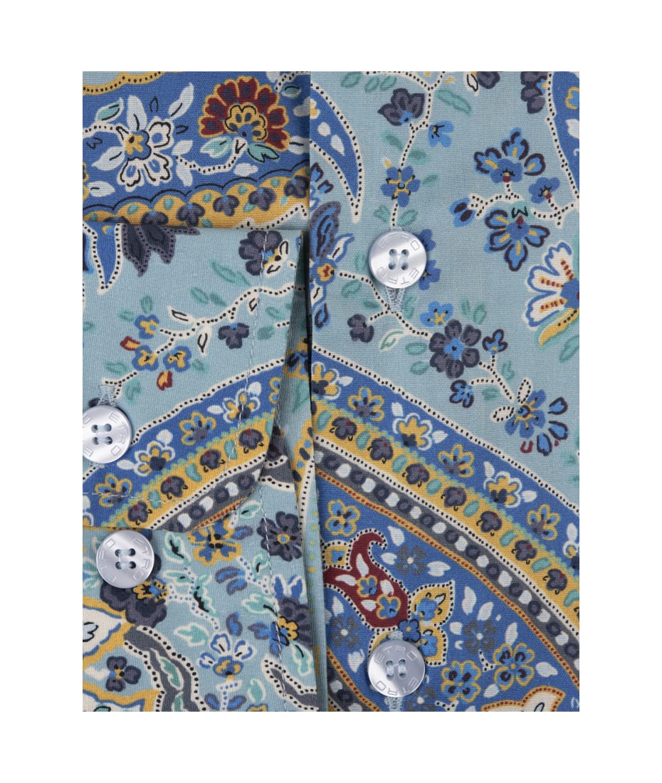 Etro Light Blue Shirt With Paisley Print | italist