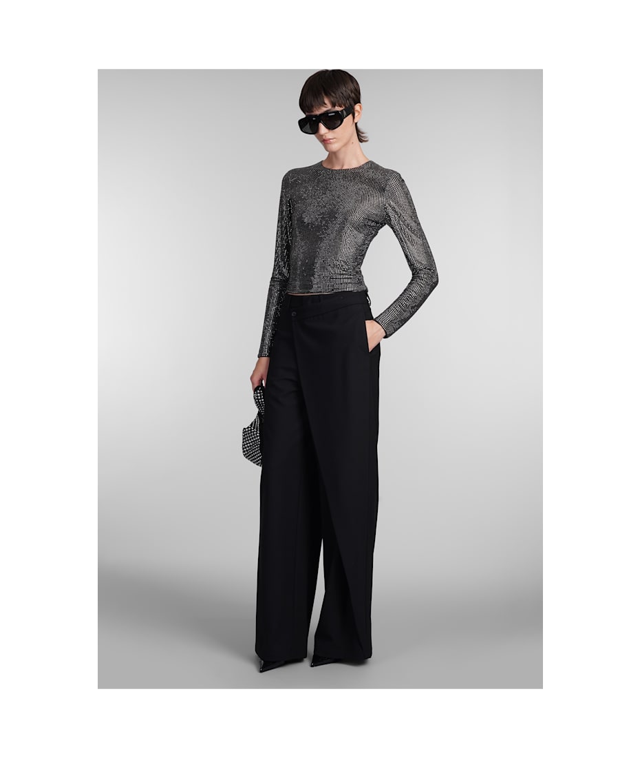 パンツ GIUSEPPE DI MORABITO FW24 Wool pants (03PFPA10203229 99) Pants In Wool With Sash