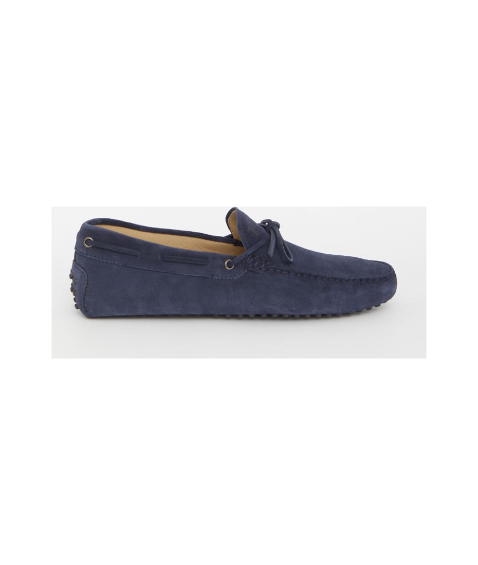 Gommino Leather And Velvet Loafers in Blue - Tods