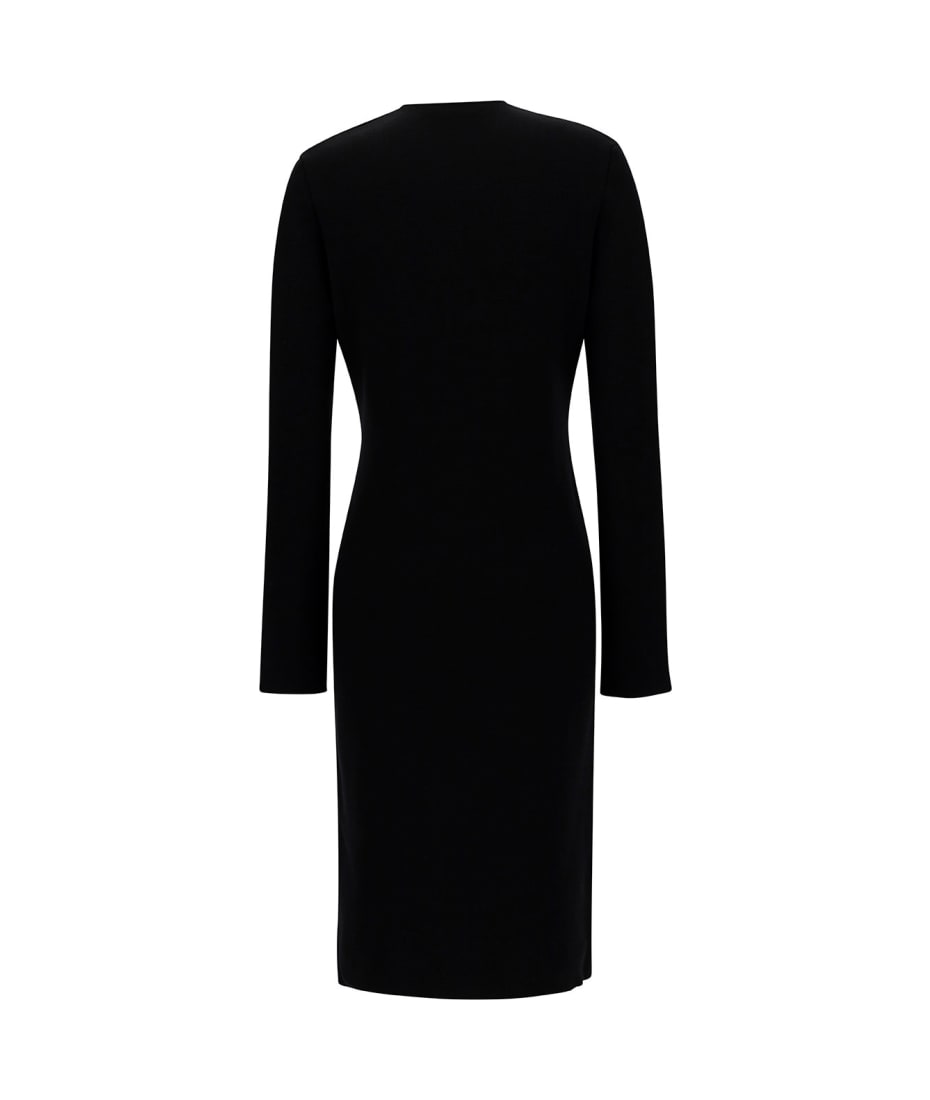 Tom Ford Black Midi Dress With V Neckline In Wool Blend Woman | italist,  ALWAYS LIKE A SALE