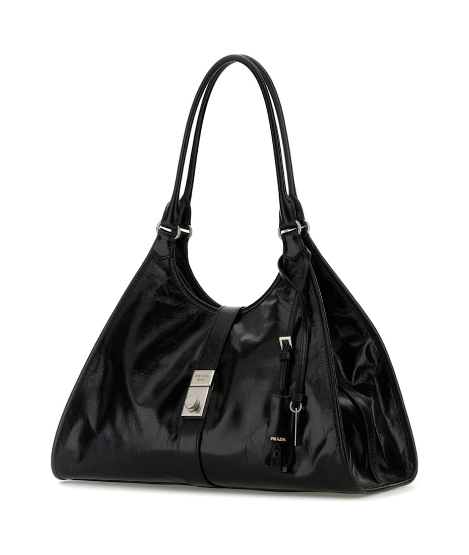 【送料&関税込】Prada Black Leather Shoulder Bag Prada Black Leather Shoulder Bag | italist