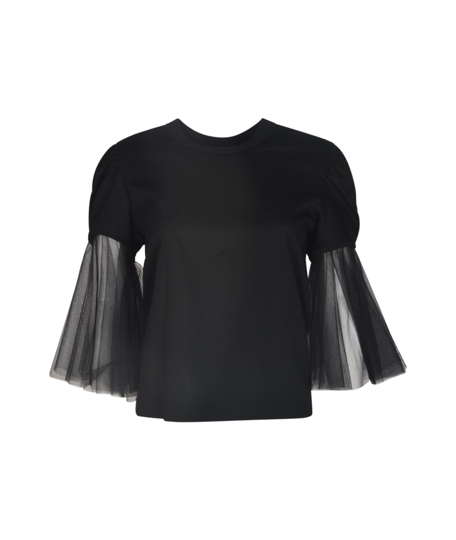 Comme des Garçons Noir Kei Ninomiya Lace Sleeved Round Neck T