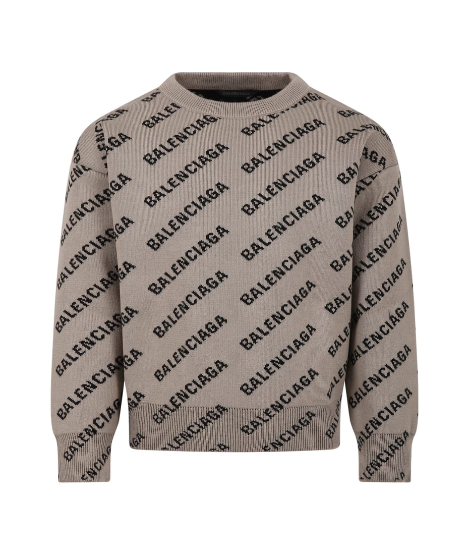 efterår Predictor Fearless Balenciaga Beige Sweater For Kids With Logo | italist, ALWAYS LIKE A SALE