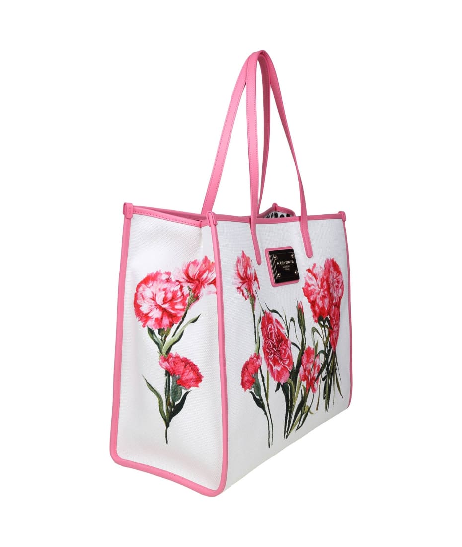 【関税&送料込】Dolce & Gabbana Floral Print Canvas Large Sh Dolce & Gabbana Dolce E Gabbana Shopping Bag In Canvas With