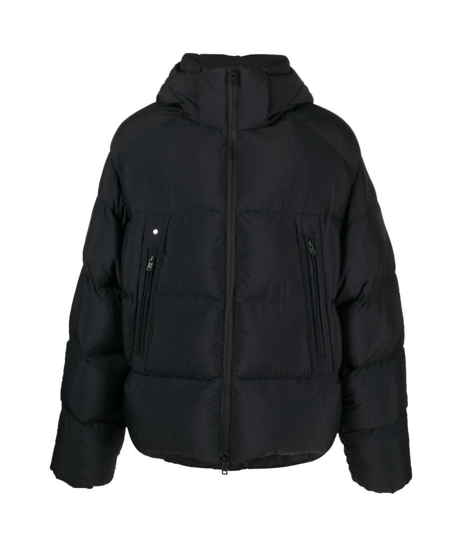 Y-3 Black Hooded Puffer Coat, Feather Down | italist, ALWAYS LIKE