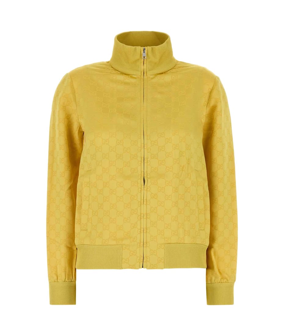 ブルゾン GUCCI FW25 Yellow jacquard sweatshirt (792383XJGSE 7322) Gucci Yellow Jacquard Sweatshirt | italist