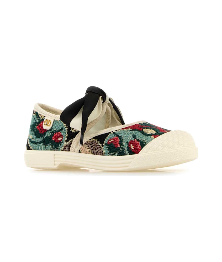 Valentino Garavani Embroidered Canvas Bay By Bay Slip Ons