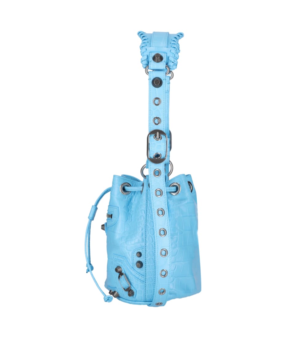 ショルダーバッグ・ポシェット BALENCIAGA Light-Blue Leather Le Cagole Xs Bucket Bag 19352308_54367885_600.jpg