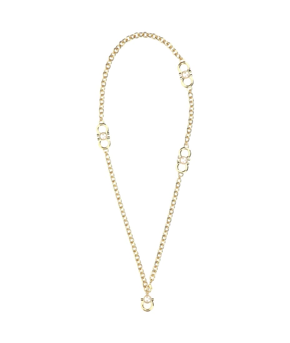 ネックレス・ペンダント FERRAGAMO NECKLACE (760572755713 OROPERBIA) Gold Necklace with a pendant in the shape of a logo