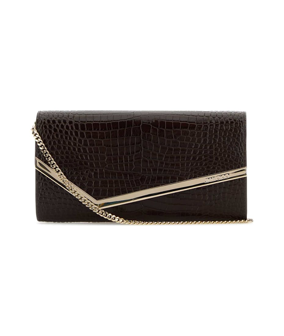 ショルダーバッグ・ポシェット JIMMY CHOO Chocolate Leather Emmie Clutch Jimmy Choo Chocolate Leather Emmie Clutch | italist, ALWAYS