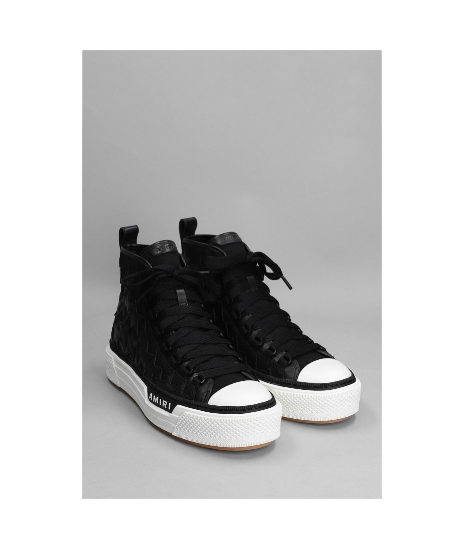 AMIRI Stars Court Hi Sneakers In Black Canvas | italist