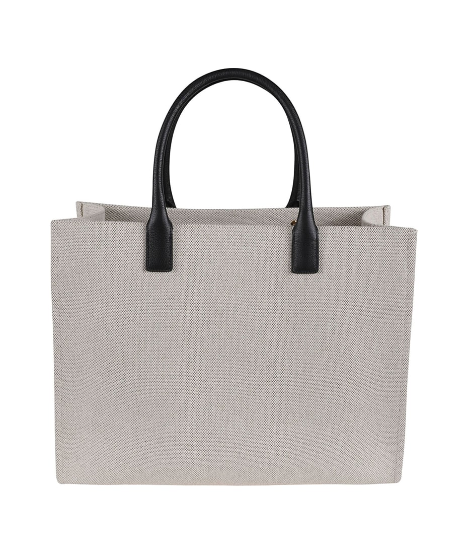 Versace★素敵！Black Canvas Silver Medusa Head Tote Bag La Medusa Mini Tote Bag | VERSACE US