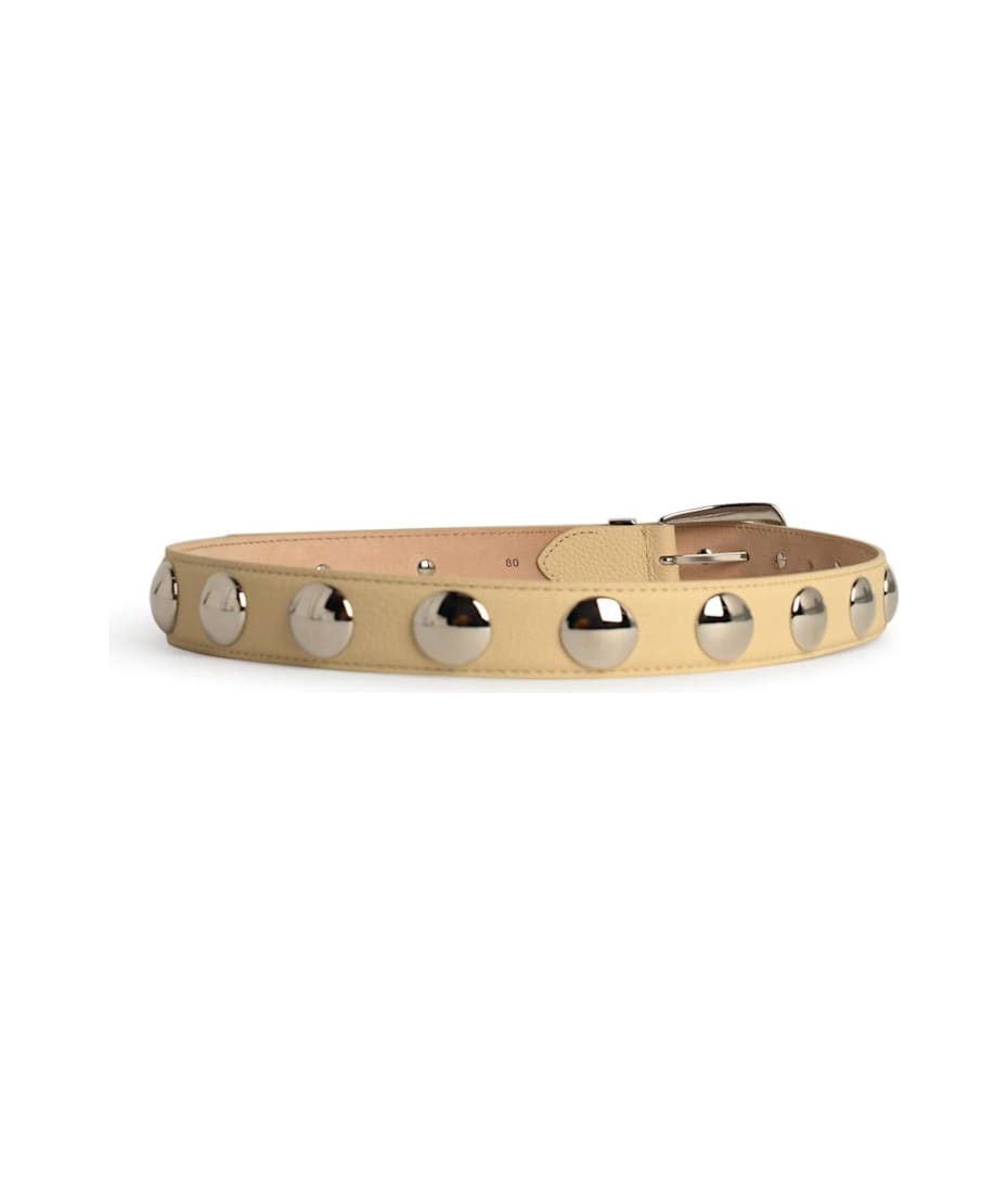 Khaite 'benny Studs' Ivory Leather Belt | italist