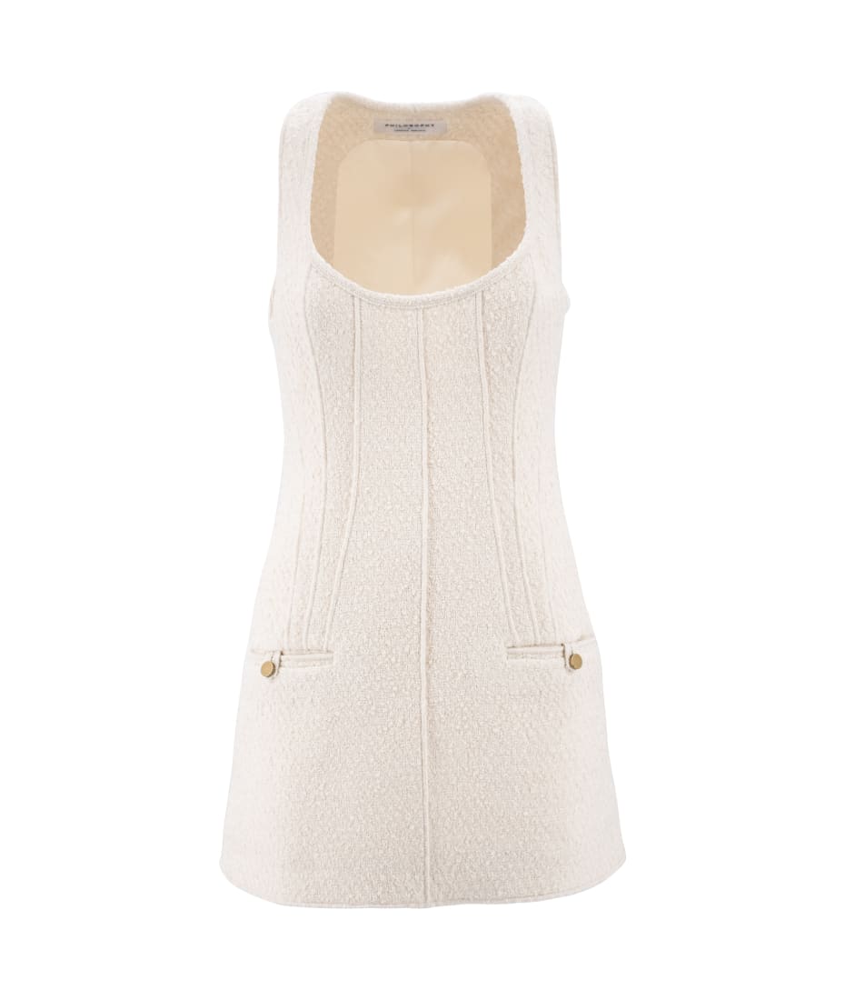 Philosophy di Lorenzo Serafini Ivory Tweed Mini Dress | italist, ALWAYS  LIKE A SALE