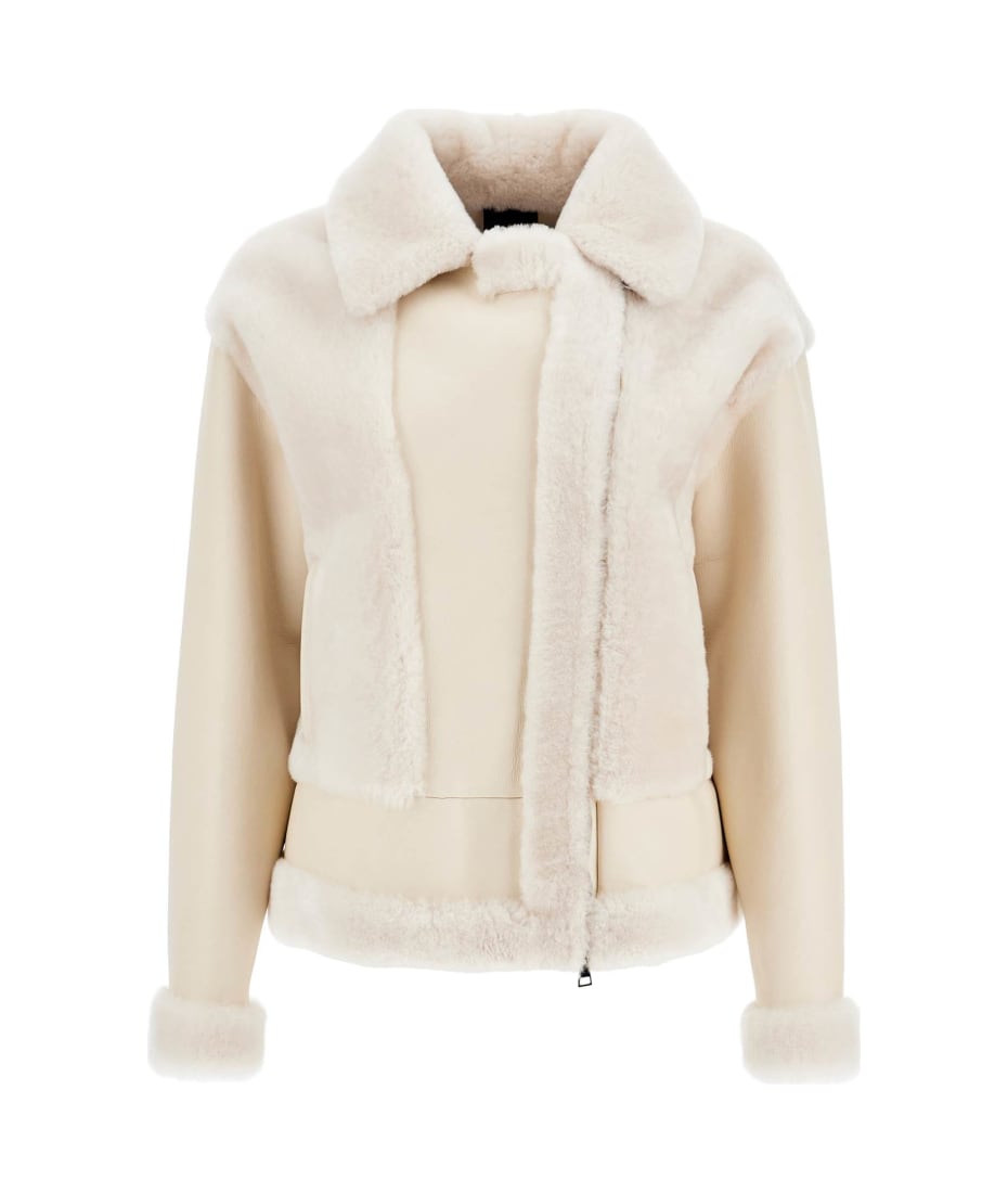 レザージャケット・コート BLANCHA Straight merino shearling jacket (25069 300MASTICE) Blancha Shearling Jacket | italist