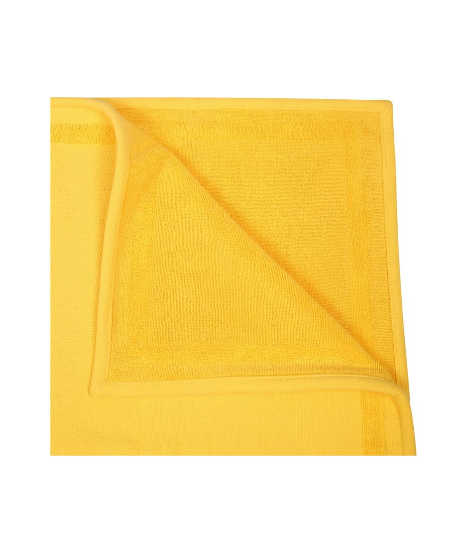 Fendi Yellow Beach Towel For Kids With Fendi Logo - Yellow