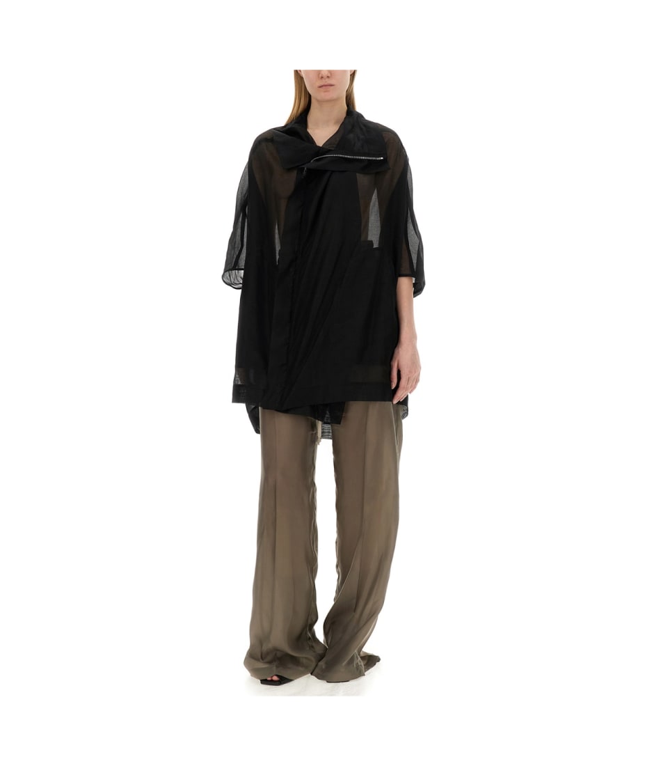 ジャケット RICK OWENS SS24 SAILBIKER JACKET (RP01D2903_OR09) Rick Owens Sailbiker coat - Black - Women | RP01D2903OR09