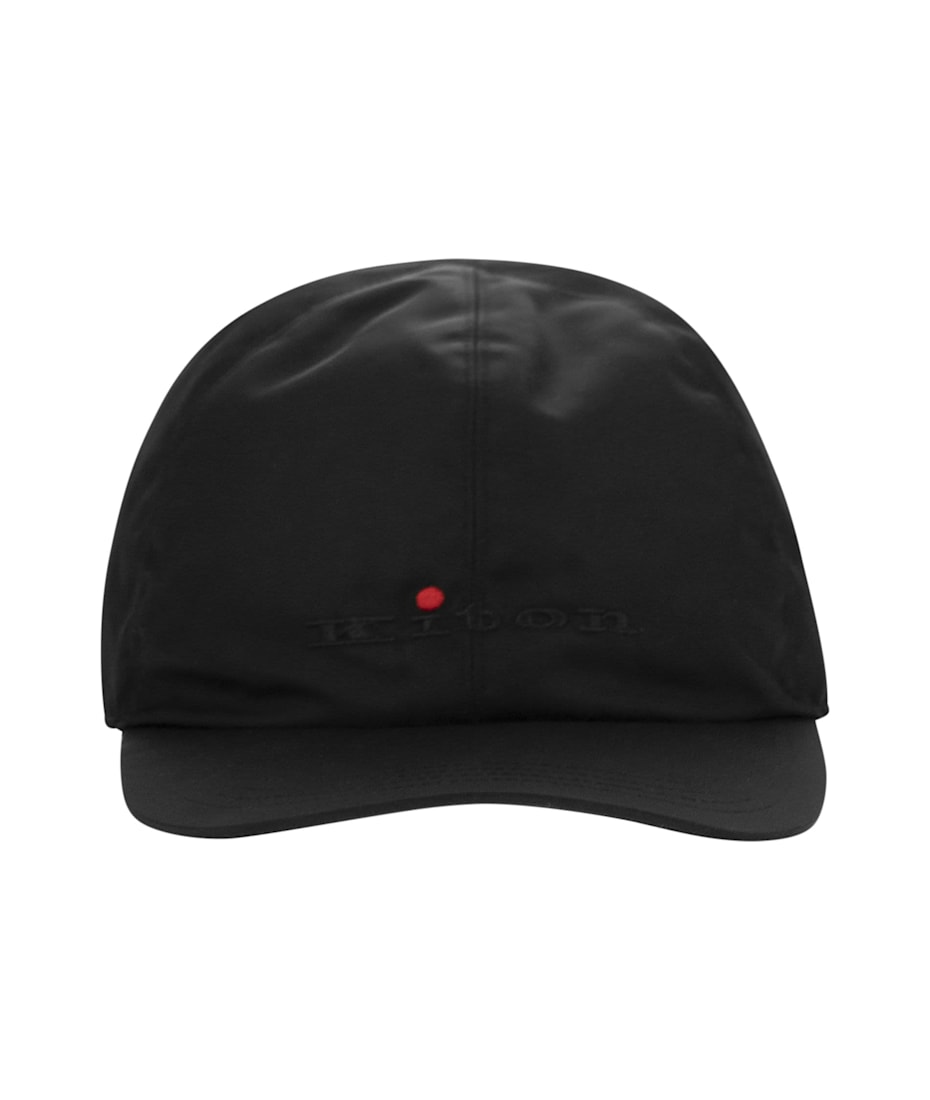キャップ Kiton SS25 Baseball cap with logo (UCAPP68K0729F02 F02) Black Nylon Baseball Hat With Logo - KITON - Russocapri