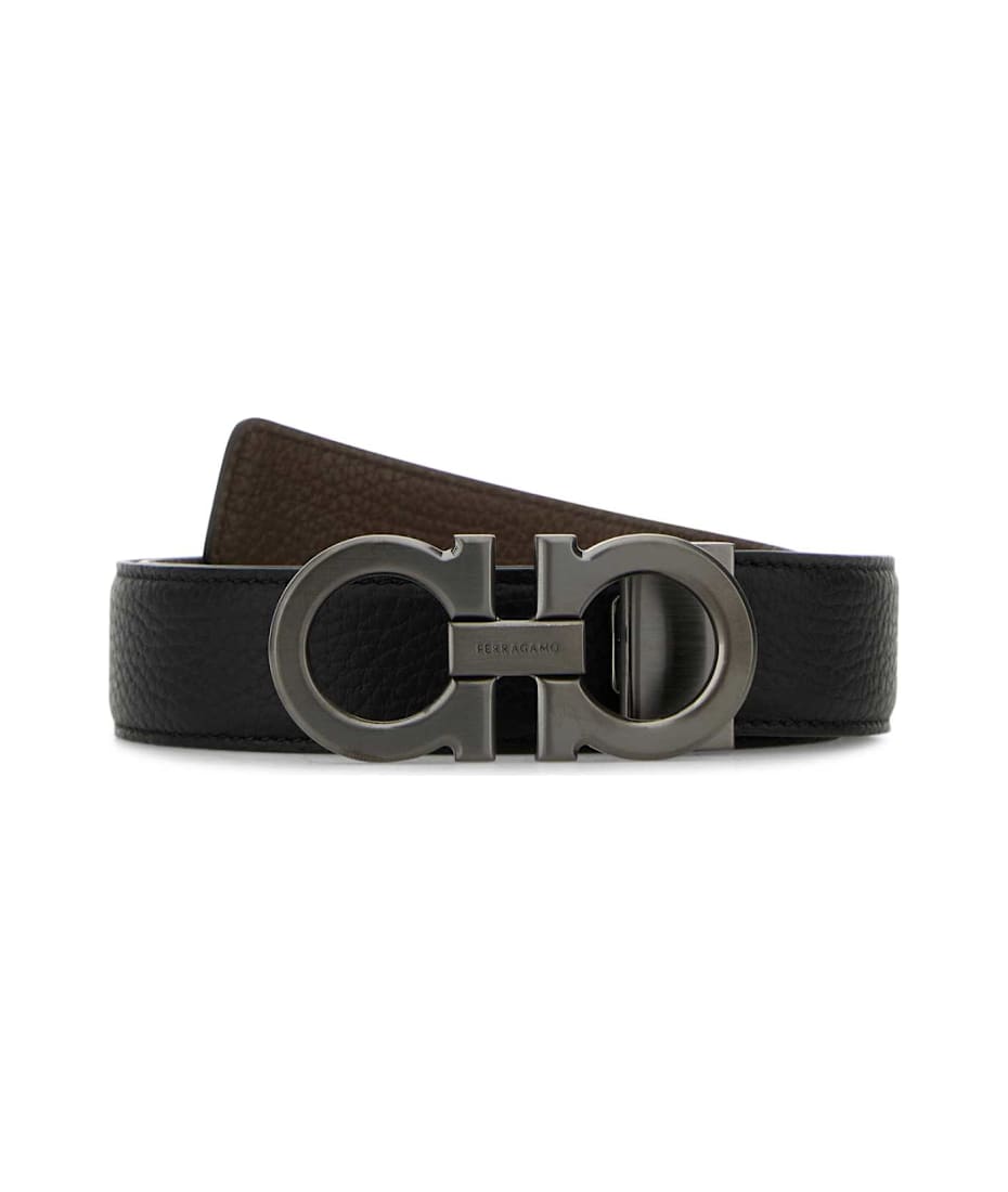 Ferragamo Black Leather Reversible Belt | italist Ferragamo Black Leather Reversible Belt | italist