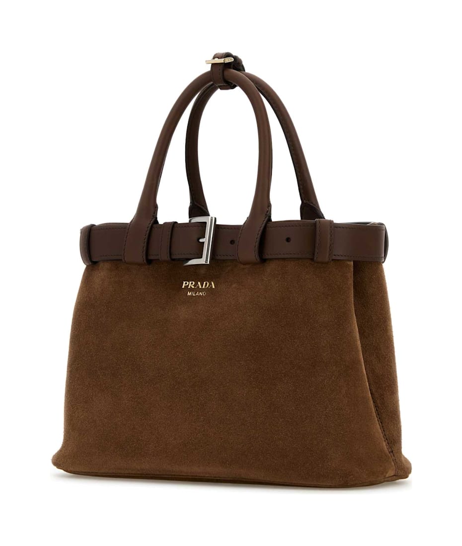 ハンドバッグ Prada Brown Suede Prada Buckle Medium Handbag Brown Suede Prada Buckle Medium Handbag | italist